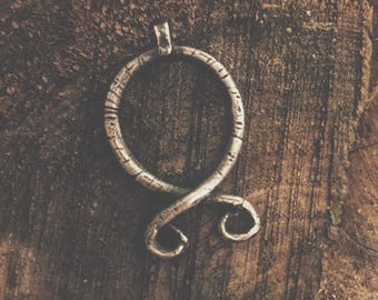 Oxidized Sterling Silver Troll Cross Pendant: Viking Norse Amulet