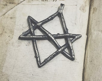 Unicursal HEXAGRAM pendant, necklace, Sterling Silver, Dark, Gothic, Witchy, Pagan, Occult Jewelry