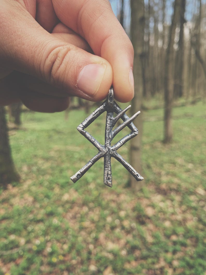 Hand-carved Wolf Bind Rune Sterling Silver Pendant – Norse Amulet - Etsy