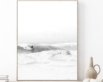 Surf Print, Ocean Photography Prints, Black and White Print, Extra Large Wall Art Prints, Large Artwork For Wall, Coastal Wall Art, Surf Art