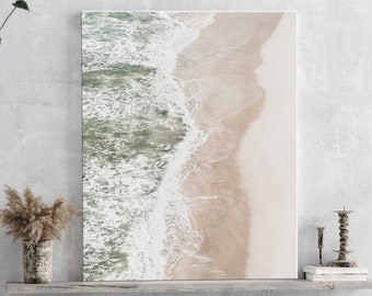 Aerial Beach Print on Canvas, Beach Wall Art, Beach Photography Prints, Extra Large Wall Art, Neutral Wall Art, Oversized Gallery Wraps