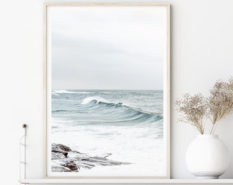 Ocean Print, Large Wall Art Prints, Ocean Photography Prints, Coastal Wall Art, Coastal Prints, Light Blue Wall Decor, Fine Art Print