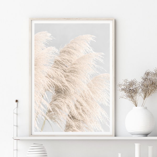 Pampas Grass Print, Large Wall Art Prints, Neutral Wall Art, Pastel Wall Decor, Nature Prints, Pampas Wall Art