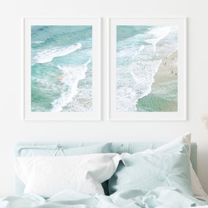 Aerial Beach Prints, Set of 2, Ocean Wall Art, Beach Photography Prints, Extra Large Wall Art Prints, Coastal Prints