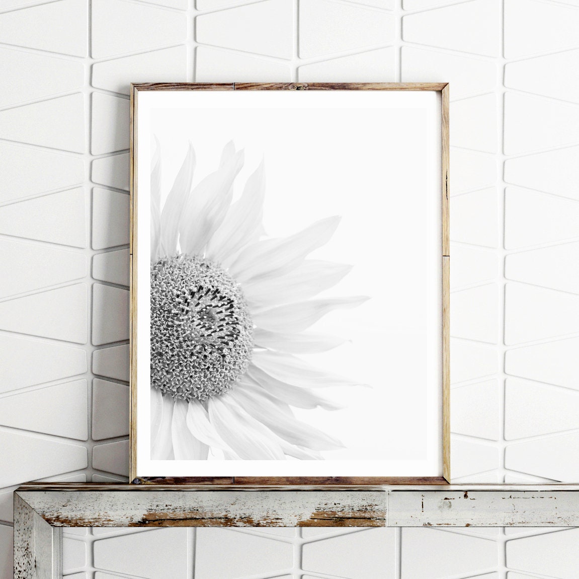 Flower Wall Art Black and White Flower Prints Large Wall Art Etsy