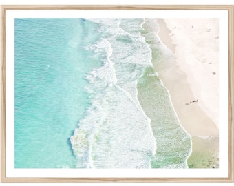 Aerial Beach Photography Print, Extra Large Coastal Wall Art (Unframed)