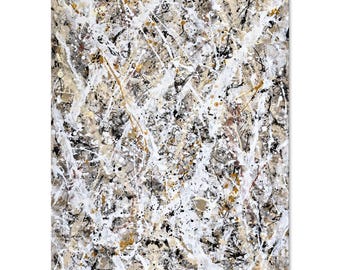 Abstract Painting, 36x48 Extra Large Wall Art, Original Acrylic Painting, Neutral Beige Artwork (Unstretched)