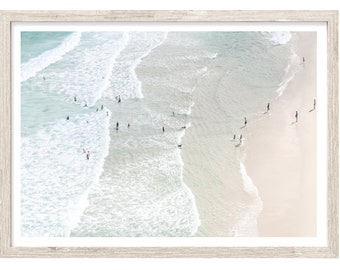 Aerial Beach Photography Print: Extra Large Coastal Ocean Wall Decor (Unframed)