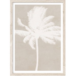 Palm Wall Art, Palm Tree Print, Extra Large Wall Art Prints, Neutral Wall Art, Palm Silhoutte Print, Beige Decor, Unframed Art Print