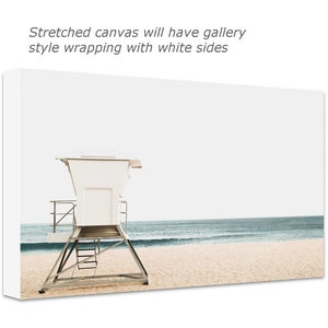 Lifeguard Tower Beach Canvas Print, Coastal Photography, Oversized Wall Art image 5