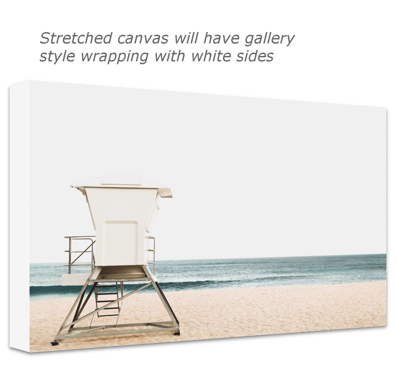Lifeguard Tower Beach Canvas Print, Coastal Photography, Oversized Wall Art image 5