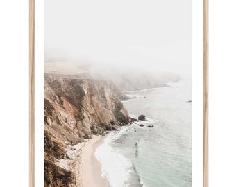 Big Sur Print, California Coastline Photography, Neutral Coastal Wall Art (Unframed)