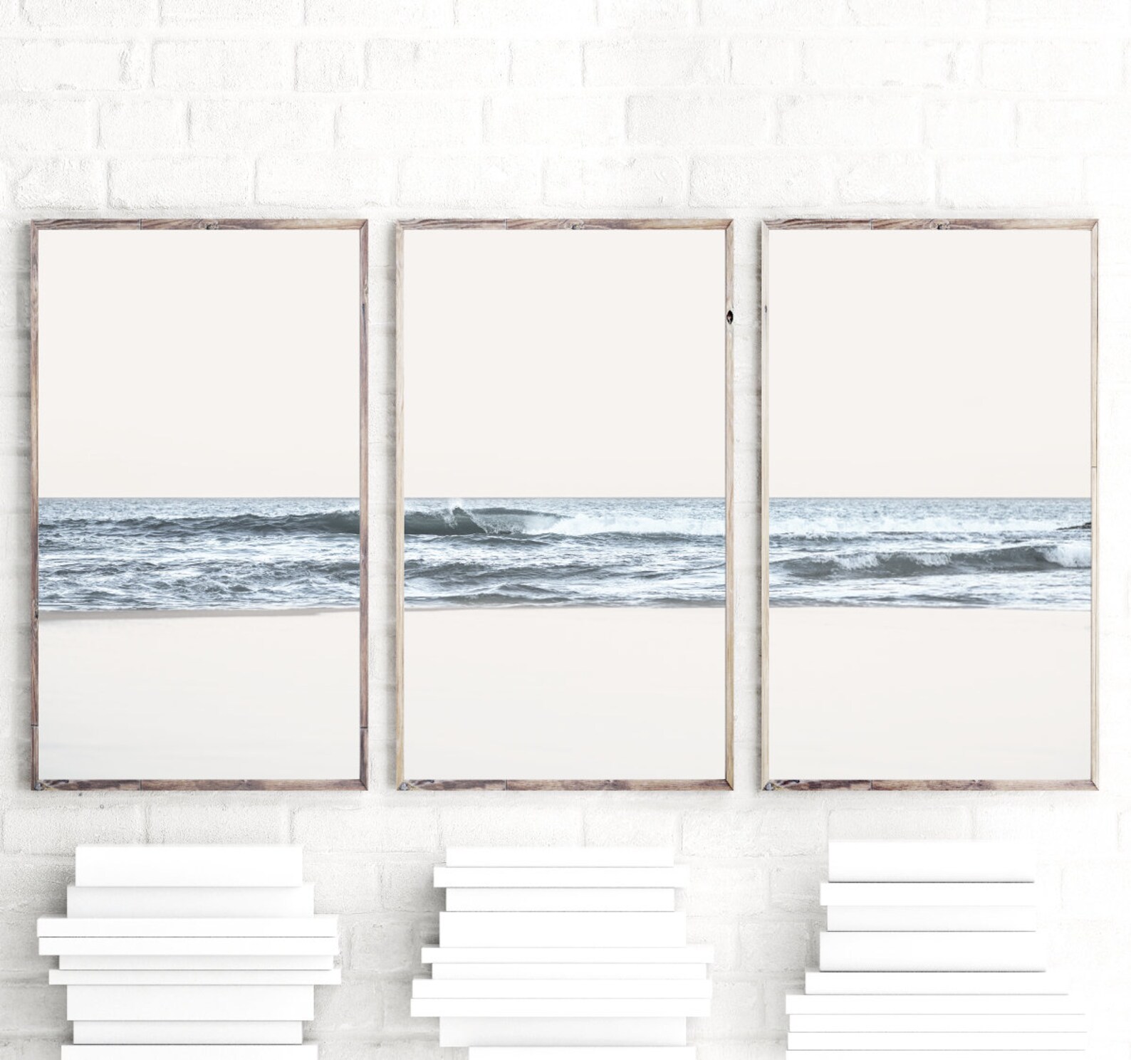 Ocean Wall Art Set of 3 Prints Coastal Prints Beach Wall Etsy