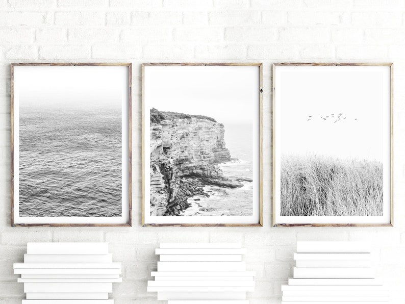 Set of 3 Prints Large Wall Art Prints Black and White Etsy