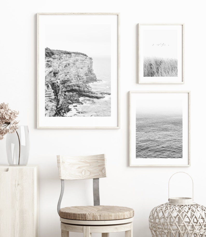 Set of 3 Prints Large Wall Art Prints Black and White Etsy