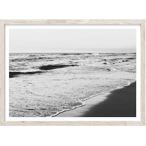 Beach Photography Print, Extra Large Wall Art, Coastal Wall Art, Black and White Art, Beach Print, Large Photography, Beach Wall Art
