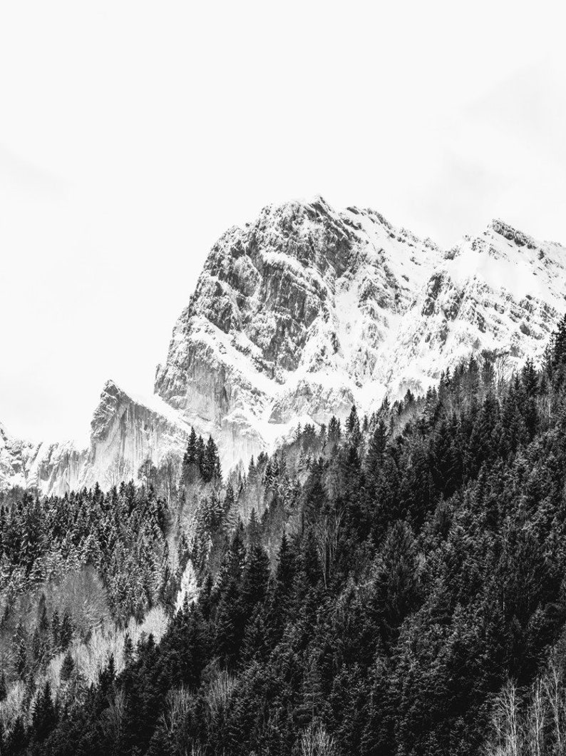 Mountain Wall Art, Set of 6 Prints, Mountain Photography Prints, Black and White Wall Art Prints, Nature Art, Landscape Posters image 4