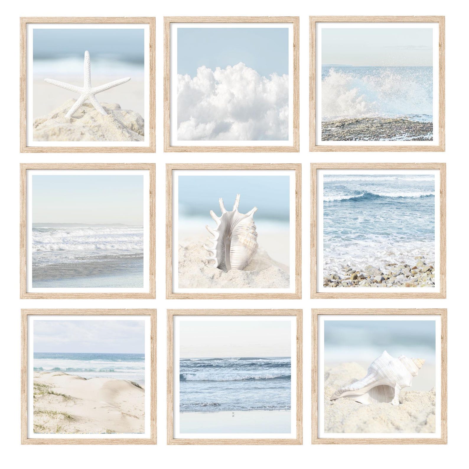 Coastal Wall Art, Set of 9 Prints, Beach Wall Art Prints, Beach ...