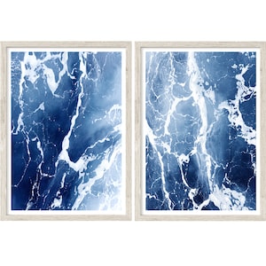 Set of 2 Prints, Ocean Wall Art, Large Wall Art Prints, Ocean Photography Prints, Coastal Prints, Blue Wall Decor, Unframed Print Set