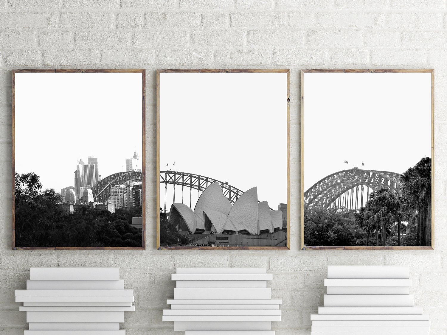 Sydney Australia Black and White Photography - Set of 3 Prints