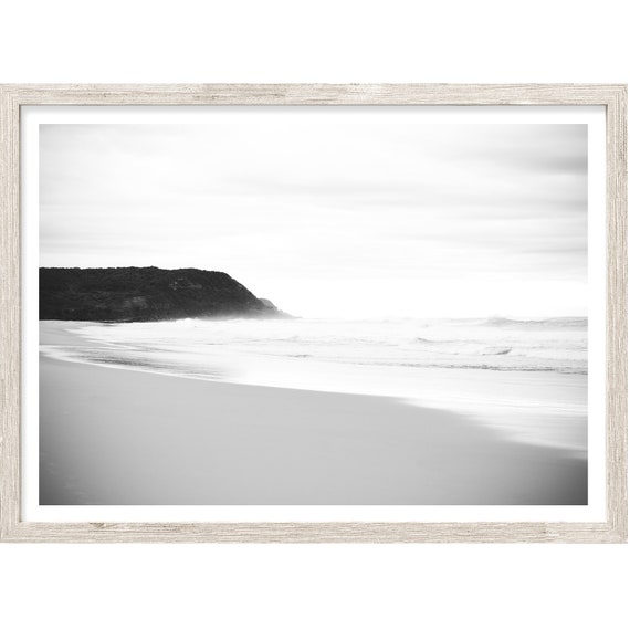 Coastal Wall Art, Extra Large Wall Art Prints, Beach Photography Prints, Black and White Prints, Large Artwork, Horizontal Beach Print
