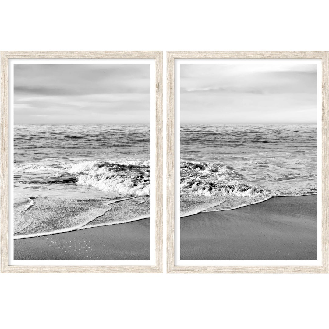 Coastal Wall Art, Set of 2, Beach Wall Art, Black and White Photography ...