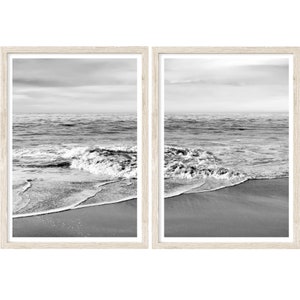 Coastal Wall Art, Set of 2, Beach Wall Art, Black and White Photography Prints, Large Wall Art Prints, Ocean Print Set, Beach Prints