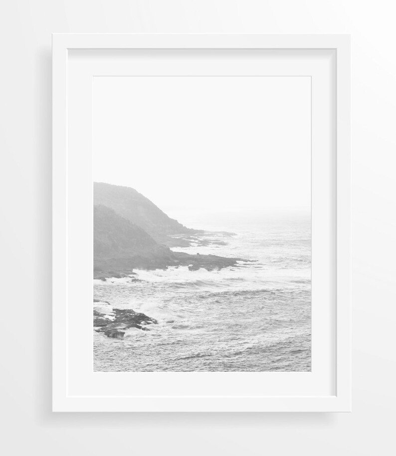 Ocean Wall Art Black and White Photography Prints Coastal Etsy
