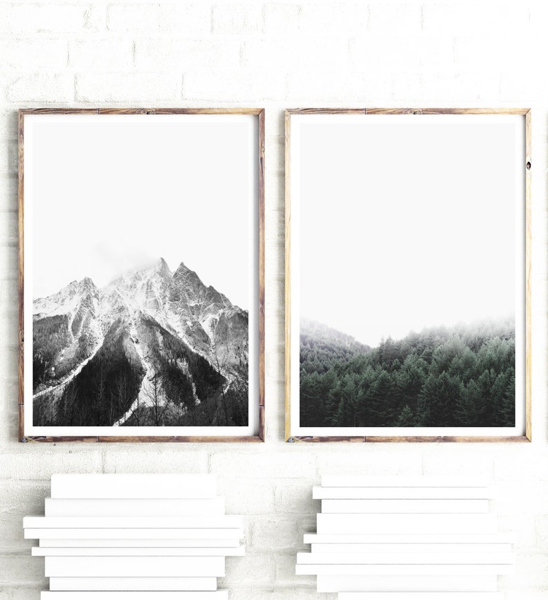 Mountain Wall Art Set of 2 Landscape Photography Prints Etsy