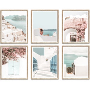 Santorini Prints, Set of 6, Greece Prints, Wall Art Prints, Greece Photography Prints, Travel Photography
