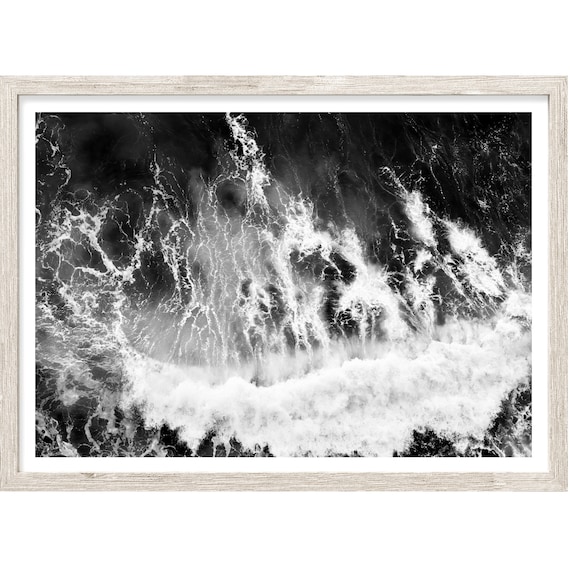 Aerial Ocean Photography, Ocean Print, Extra Large Wall Art Prints, Black and White Prints, Large Artwork, Coastal Wall Art, 60x40 Art Print