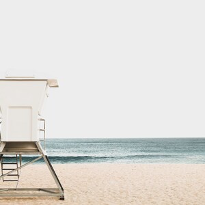 Lifeguard Tower Beach Canvas Print, Coastal Photography, Oversized Wall Art image 4
