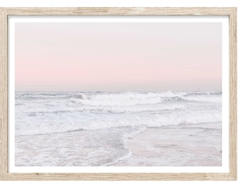 Sunset Beach Photography Print, Extra Large Coastal Wall Art (Unframed Print)