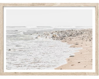 Neutral Beach Photography Print, Coastal Wall Art, Unframed