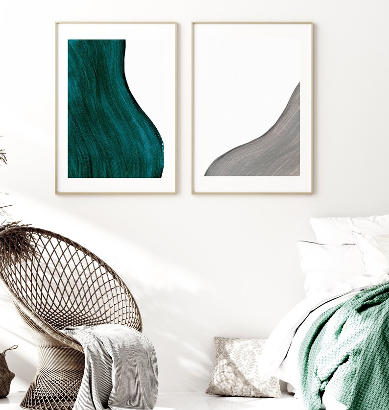 Abstract Art Print Set of 2 Prints Abstract Wall Art Large Etsy