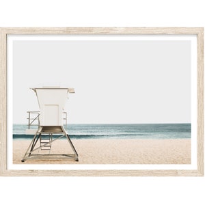 Beach Wall Art, Beach Photography Prints, Extra Large Wall Art Prints, Coastal Prints, Lifeguard Tower Print, Neutral Wall Art, Beach Print