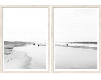 Coastal Wall Art, Set of 2 Prints, Extra Large Wall Art, Minimalist Beach Wall Art, Black and White Photography Prints, Beach Prints