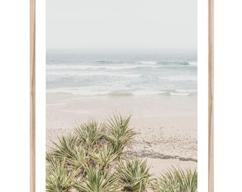 Coastal Photography Art Print: Extra Large Neutral Beach Wall Decor (Unframed Print)