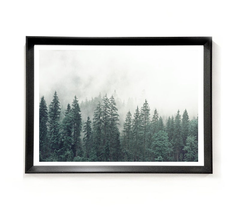 Foggy Forest Print Printable Wall Art Large Wall Art Prints | Etsy