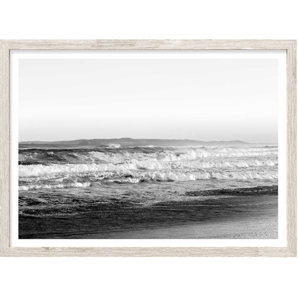 Coastal Wall Art, Extra Large Wall Art, Black and White Photography Prints, Beach Wall Art, Black and White Prints, Beach Print