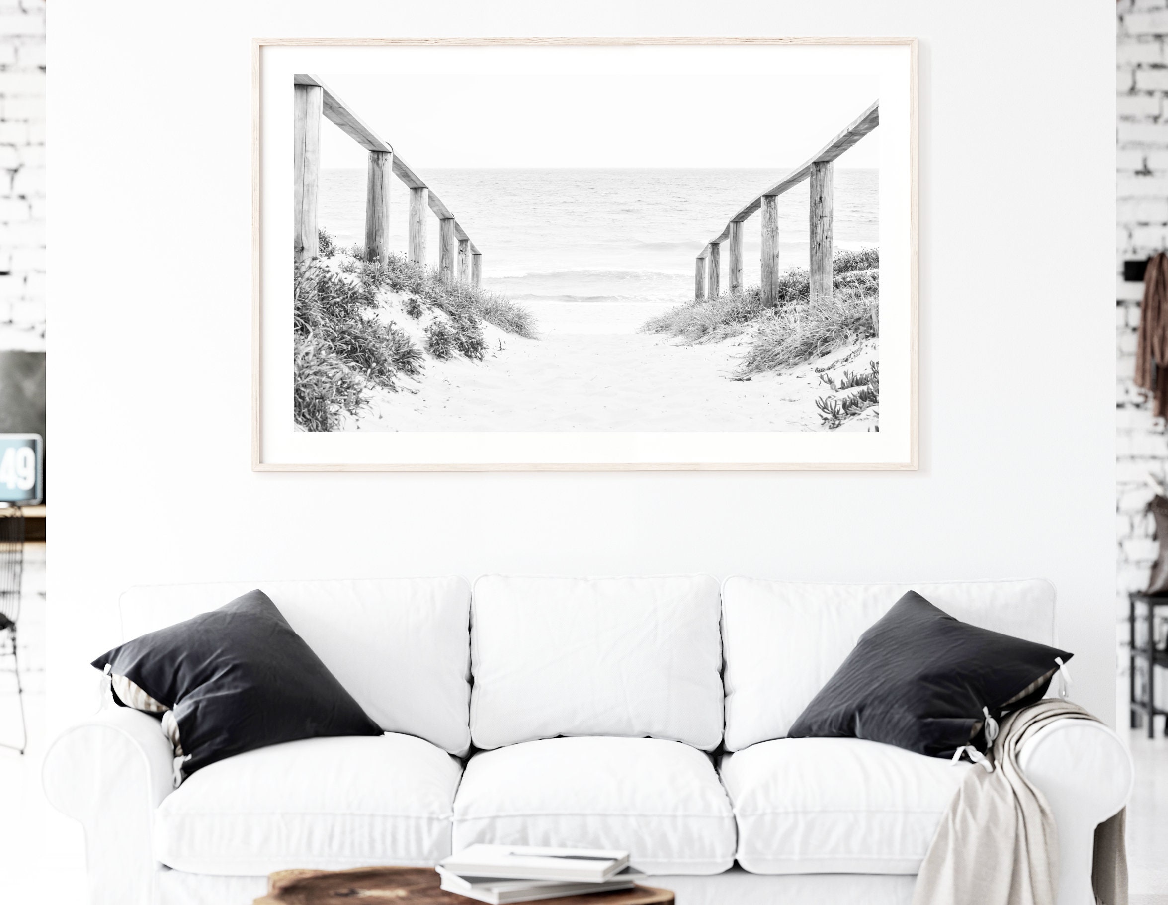 Beach Wall Art Large Wall Art Prints Black and White Beach Etsy