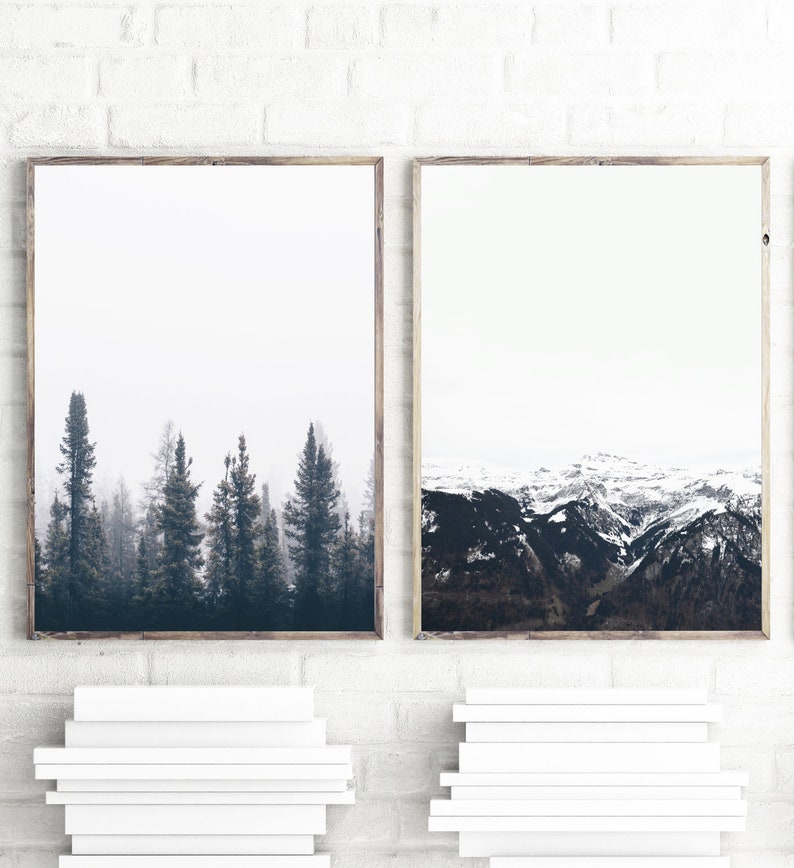 Mountain Wall Art Set Of 2 Prints Poster Landscape Printable Large Print Able