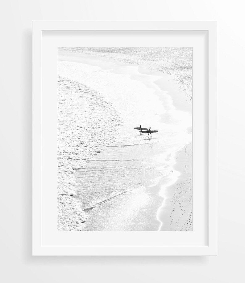 Surf Art Black and White Beach Photography Prints Large Wall Etsy