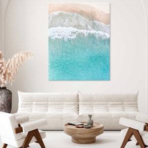 Aerial Beach Print, Coastal Wall Art, Beach Photography Print, Extra Large Wall Art, Beach Wall Art, Giant Beach Canvas Print, Beach Artwork image 2