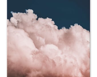 Pink & Blue Cloud Art Print: Extra Large Canvas Wall Decor