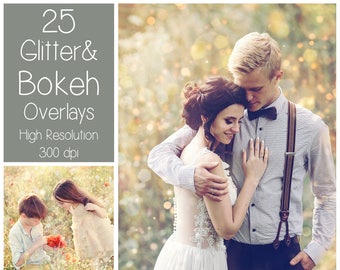 25 Bokeh Overlays - Glitter Overlays  - Light Textures - Summer Photoshop Overlays - Bokeh Textures - Sparkle Overlays  - PS Summer Effects