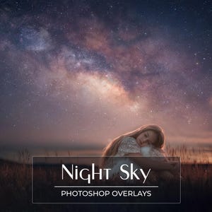 70 sovrapposizioni del cielo notturno - Cielo stellato - Sovrapposizioni della luna - Stelle - Via Lattea - Notte magica
