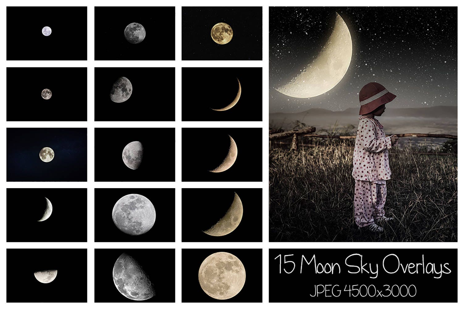 moon and stars overlay moon and stars overlay