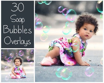 30 savon bulles superpositions - PS superpositions - bulles colorées - Photoshop rêveuse superpositions - photographie de superposition - PNG - fond Transparent
