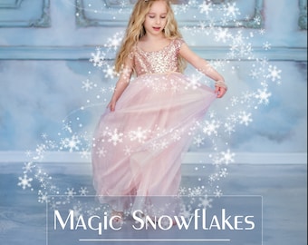 35 Magic Snowflakes Overlays - Christmas Overlays - Sparkle - Snow - Bokeh - Winter Background - Snow Background - PNG - Photoshop Overlays